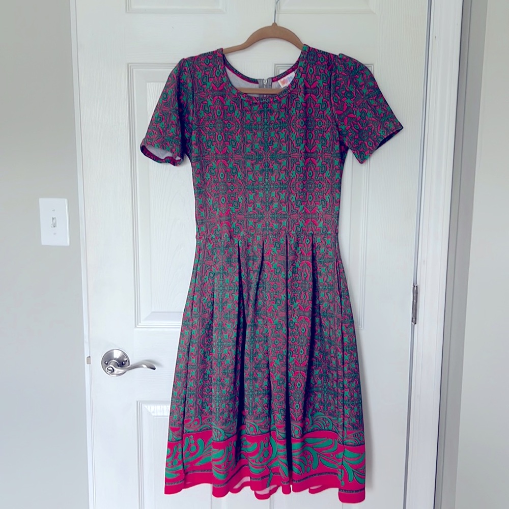Green and Pink Lularoe Amelia dress